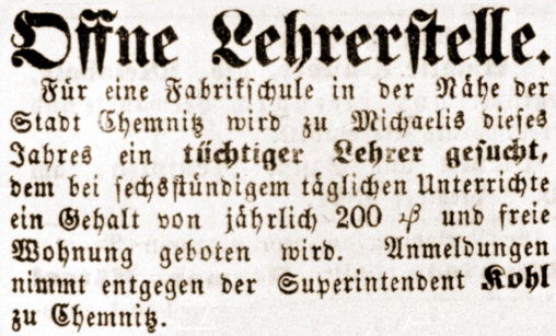 Offene Lehrstelle Chemnitz