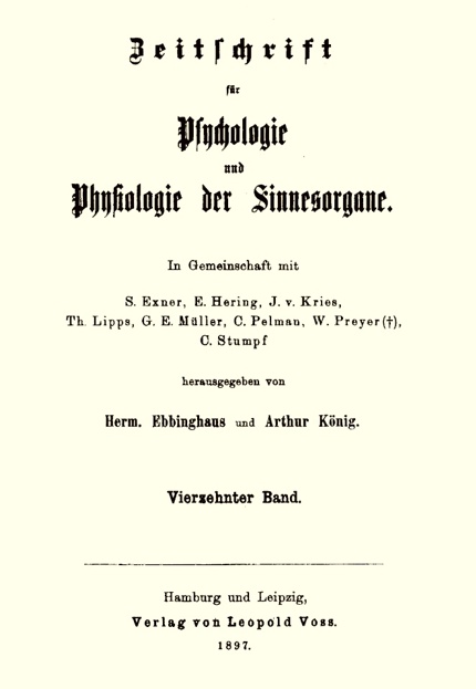 Zeitschrift fr Psychologie und Physiologie der Sinnesorgane