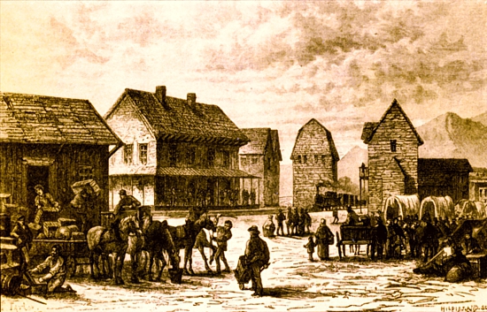 Denison, Holzschnitt um 1858