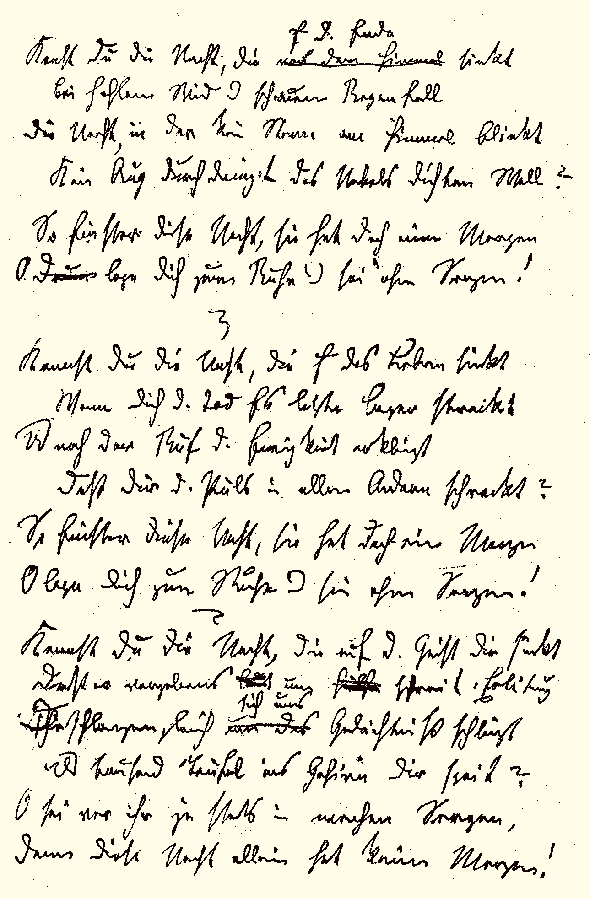 Poem: Night Terrors - the original Karl May's handwriting
